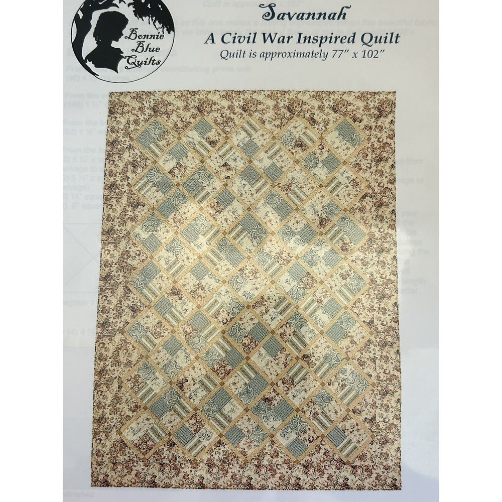 Quilting Pattern Savannah Civil War Inspired  102x77 Sewing Quilting Hobby Patte